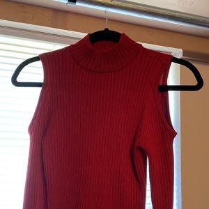 NWOT: never worn SZ LG high neck cold shoulder sweater